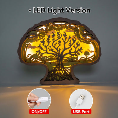 Elevate Your Decor with the Tree of Life 3D Wooden Art Carving: The Perfect Holiday Gift and Artistic Night Light