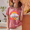 Vibrant Letter Book Print T-Shirt: A Stylish Casual Top for Women's Spring/Summer Wardrobe