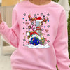 Festive Christmas Deer Print Pullover Sweatshirt: A Cute and Cozy Addition to Women's Winter Wardrobe