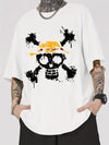 Skull Pattern Men's Summer Graphic T-Shirt: Casual and Comfy Tees for Stylish Men