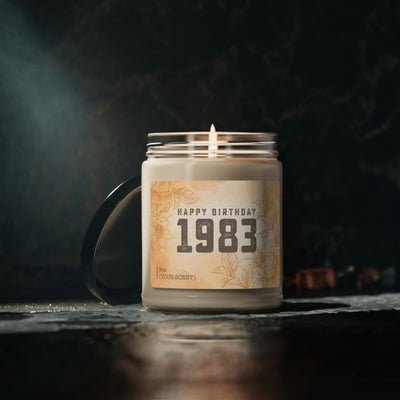 Birthday Retro Style, Happy Birthday 1983, Custom Year Of Birth, Candle Gift, Soy Candle 9oz CJ40