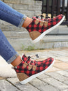 Cozy and Stylish: Women's Ethnic Geometric Pattern Slip-On Thermal Lined Flat Fuzzy Shoes for Winter