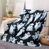 Halloween Ghost Print Flannel Blanket: Soft, Warm, and Spooky Throw for All-season Home Decor and Gifting