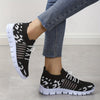 Step into Style and Comfort with Women's Mesh Breathable Print Woven Sneakers