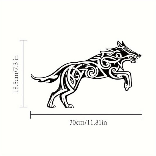 Fierce Guardian: Viking Wolf Metal Wall Decor - Celtic Inspired Fenrir Decoration for Viking Enthusiasts
