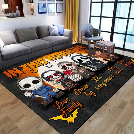 Welcome the spookiest Halloween trend into your home with the Horror Anime Carpet! This stylish decor piece features a variety of spooky characters from the world of anime, perfect for adding a bit of creepiness to any room. Create a truly unique Halloween experience with the Horror Anime Carpet!