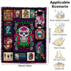 Colorful Skull Floral Print Flannel Blanket: Cozy and Stylish Throw Blanket for Every Occasion