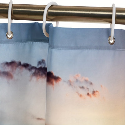 Transform Your Bathroom with the Stunning Beach Landscape Shower Curtain - Waterproof, Mildew-Proof, and Polyester Bath Curtain