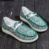 Poker Chic: Women's Fashion Lace-Up Boat Shoes with Card Pattern