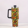 40oz Halloween with Scary Pumpkin Tumbler, Straw & Handle - Perfect for Car, Home & Office Use - Birthday Gift Idea!