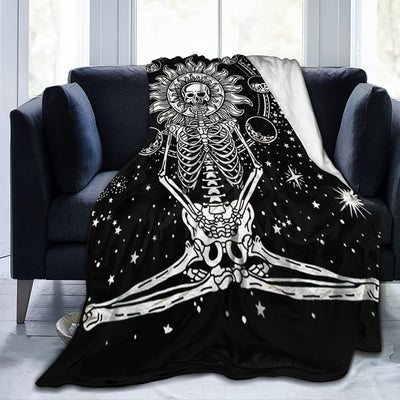 Boho Skeleton Blanket: Cozy Christmas Gift for Teens - Perfect for Bed, Sofa, or Picnics