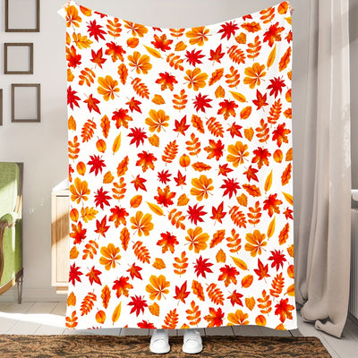 Cozy up with our Autumn Blanket: Golden Yellow Leaves Flannel Blanket, Perfect for Couch, Sofa, Office, Bed, Camping, and Traveling