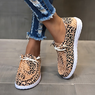 Color Leopard Pattern Canvas Shoes for Women - Comfortable and Stylish Outdoor Shoes