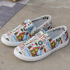 Festive Joy: Women's Christmas Style Canvas Sneakers - Casual Low Top Slip-On Flat Shoes for all Match Walking Trainers