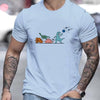 Dino Chic: Cartoon Dinosaur Print T-Shirt - A Vibrant Casual Essential for Men