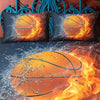 Water and Fire Basketball Duvet Cover Set: Enhance Your Bedroom with Sporty Style (1*Duvet Cover + 2*Pillowcases, Without Core)