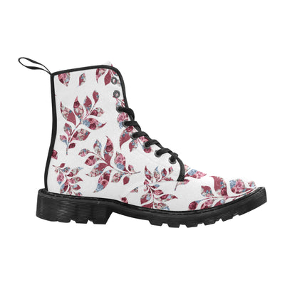 Autumn Leaves Boots, Watercolor Floral Martin Boots for Women