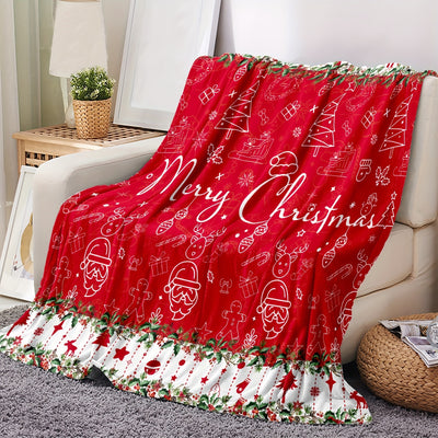 Cozy Up with our Christmas Themed Blanket: The Perfect Multi-Purpose Gift for All Seasons