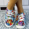 Women's Colorful Cartoon Leopard Print Slip-On Canvas Shoes: Comfy and Versatile Non-Slip Flats