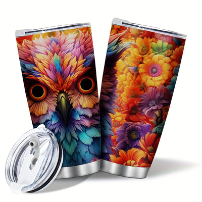 20oz Whimsical Owl Stainless Steel Tumbler - Vacuum Insulated Travel Mug for Women, Perfect Teacher Gift