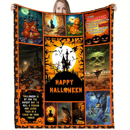 This Halloween Pattern Flannel Blanket is an ultra-soft and cozy throw perfect for home decor or gifting. Crafted with 100% microfiber polyester, this blanket is designed for maximum comfort and year-round use. Its unique Halloween pattern is sure to make an impression.