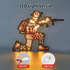 Soldier of Independence Day: 3D Wooden Art Carving LED Night Light - A Majestic Gift for Veterans Day and Home Décor Masterpiece