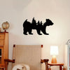 Wildlife Harmony: Metal Bear and Forest Wall Art - A Modern Décor Masterpiece for Nature Enthusiasts