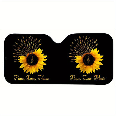 Vibrant Music Note Sunflower Car Windshield Sunshade: The Ultimate Car Protection Solution