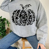 Halloween Pumpkin Pattern Sweatshirt: Spooky and Stylish Crew Neck Long Sleeve for Women