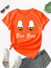 Buzzworthy Spring & Summer: Cartoon Funny Bee Print Crew Neck T-Shirt - Cute & Stylish Women's Clothing