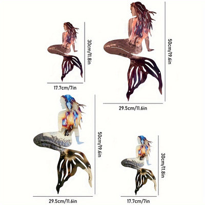 Mermaid Metal Art Wall Hanging: Exquisite Art Decoration for Indoor and Outdoor Spaces