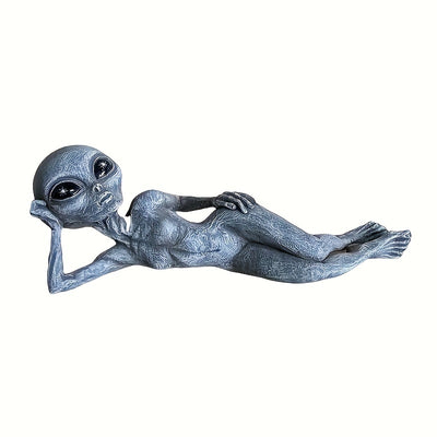 Whimsical Garden Alien Resin Statue - Unique Outdoor and Indoor Decoration for Desktop, Lawn, Patio, and Garden