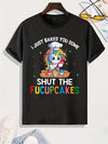 Unicorn Cartoon Graphic Novelty Men's Casual T-Shirts, Round Neck Tees Top Summer Clothes