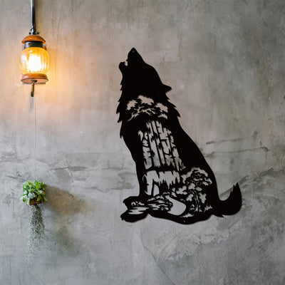 Wild and Majestic: Wolf Monogram Metal Sign - A Striking Addition to Your Home Decor