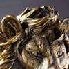 Golden Resin Lion Statue: Captivating King of the Beasts Figurine for Exquisite Home and Office Decor - Perfect Collectible for Men's Room