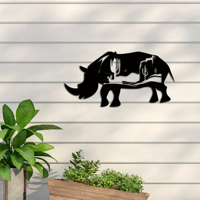 Bring the beauty of the wild into your home with our Forest Bison and Rhinoceros Metal Wall Decor. Crafted with intricate detail, this captivating piece of art will enhance any living room or bedroom. Made with high-quality materials, it is a durable and unique addition to your home decor.