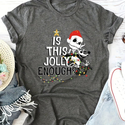 Christmas Skeleton: Festive and Stylish Short Sleeve T-Shirt for Women