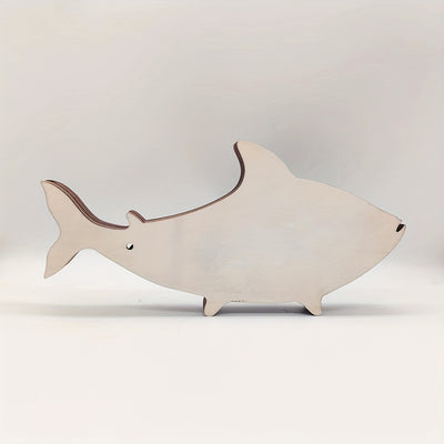 Creative Multi-Layer Woodcarving Animal Display: Fish B Desktop Decoration Craft for Home Décor