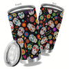 20oz Day of the Dead Stainless Steel Tumbler: Stylish and Insulated Travel Mug for Halloween Gifts