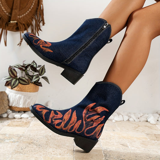 Stay in style and stay comfy in our Stylish and Comfortable Women's Printed Chunky Heel Boots. Crafted with the perfect blend of fashion and function, these boots are designed with a chunky heel, cushioned footbed, and patterned upper for superior style and comfort.