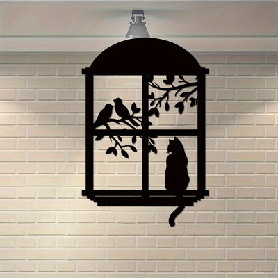 Whimsical Cat Window Metal Wall Art: A Charming Addition to Your Home Decor