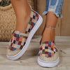 Stylish and Lightweight Women's Plaid Canvas Slip-On Shoes for Casual Outdoor Comfort