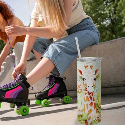 20oz Giraffe Pattern Tumbler: Stylish, Durable, and Insulated for Your On-the-Go Lifestyle