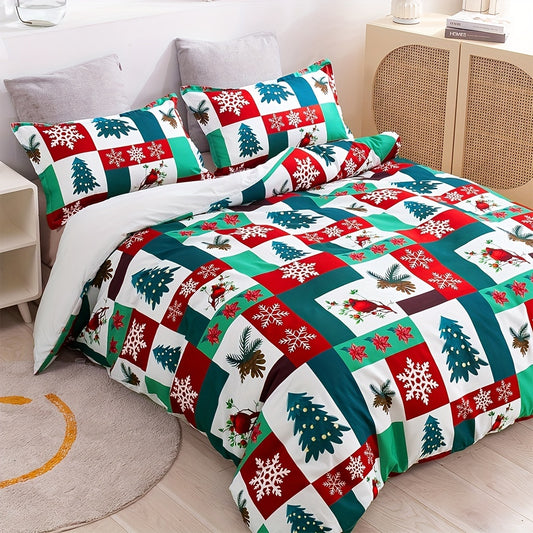 Our Christmas Bliss Duvet Cover Set is the perfect addition to any bedroom or guest room. Crafted from 100% polyester, this luxuriously soft and comfortable bedding is an ideal gift for the whole family. The set includes one duvet cover and two pillowcases (core not included). Give the gift of comfort this holiday season.