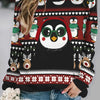 Winter Wonderland: Penguin and Deer Print Pullover Sweatshirt - Stay Cozy and Stylish!