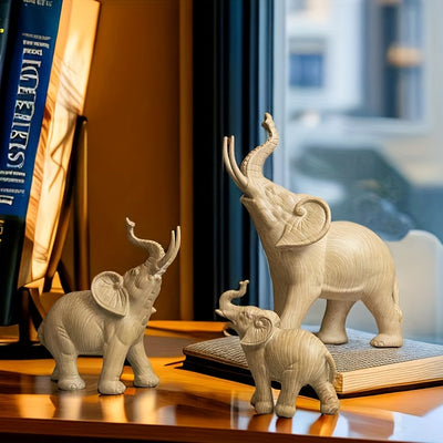 Wood Grain Resin Elephant Décor: A Majestic Addition to Your Living Room