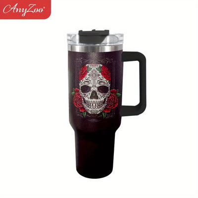 40Oz Halloween Horror Skull Tumbler, Portable Drinking Cups, For Car, Home, Office, Summer Drinkware, Travel Accessories, Home Kitchen Items, Halloween Birthday Gifts