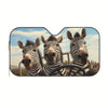 Stay Cool and Protected: Zebra Drive Print Foldable Car Sun Shade - Enhance Your Driving Experience!