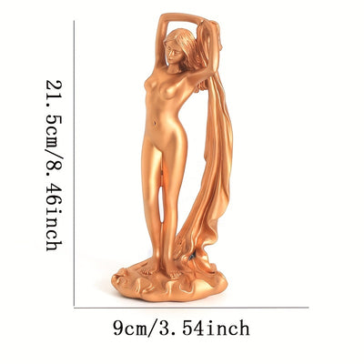 Golden Yoga Goddess Ornament: Exquisite Statue for Elegant Home and Office Décor