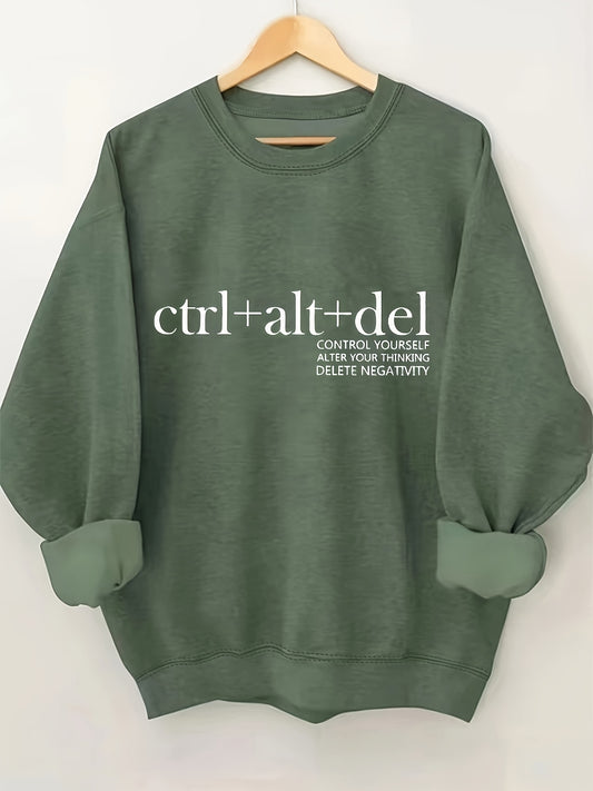 Enhance your wardrobe with this stylish and comfortable letter print sweatshirt for women. Made with a soft and cozy fabric, it features a trendy crew neck design and bold letter print. Perfect for everyday wear, this sweatshirt offers both style and comfort.